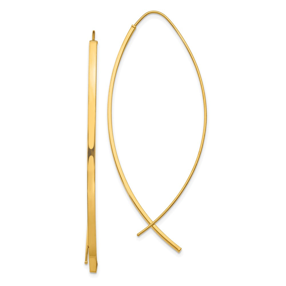 Gold 1.75mm Square Tube Wire Threader Earrings Model-TF1324 - Charlie & Co. Jewelry