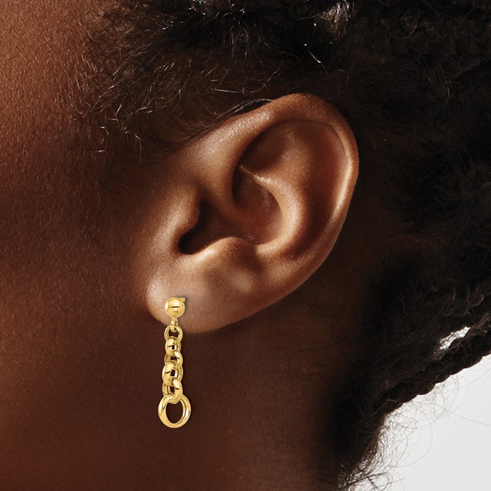 Gold Polished Circle Link Post Earrings - Model TF2319 - Charlie & Co. Jewelry