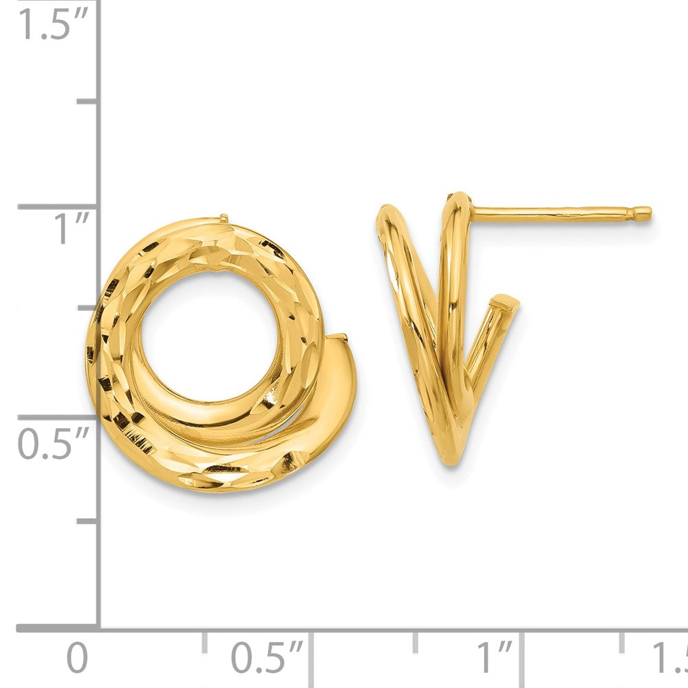 Gold Polished and Diamond-cut Intertwined Circle Post Earrings - Model TF2326 - Charlie & Co. Jewelry
