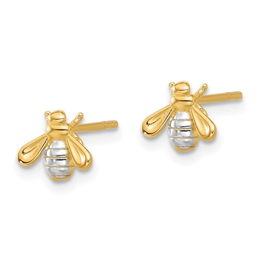 Gold Polished Bee Post Earrings - Model TF2369 - Charlie & Co. Jewelry