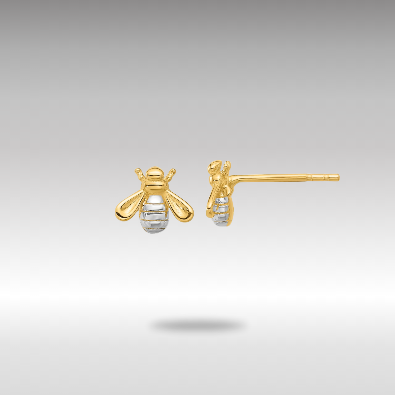 Gold Polished Bee Post Earrings - Model TF2369 - Charlie & Co. Jewelry
