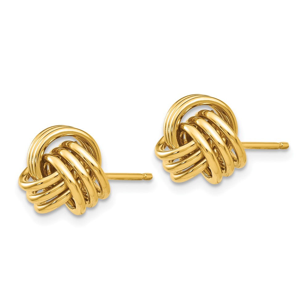 Gold Polished Triple Knot Post Earrings - Model TF411 - Charlie & Co. Jewelry