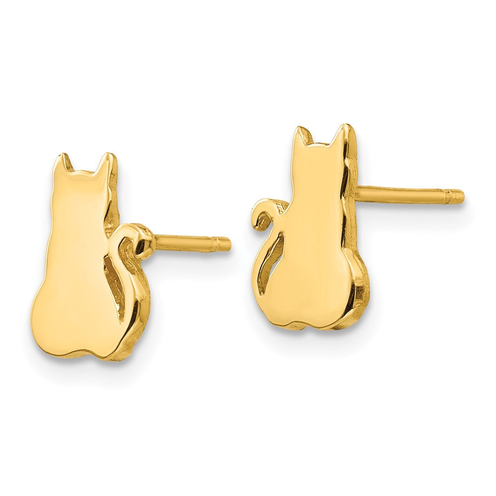 Gold Cat Earrings - Model TF536 - Charlie & Co. Jewelry