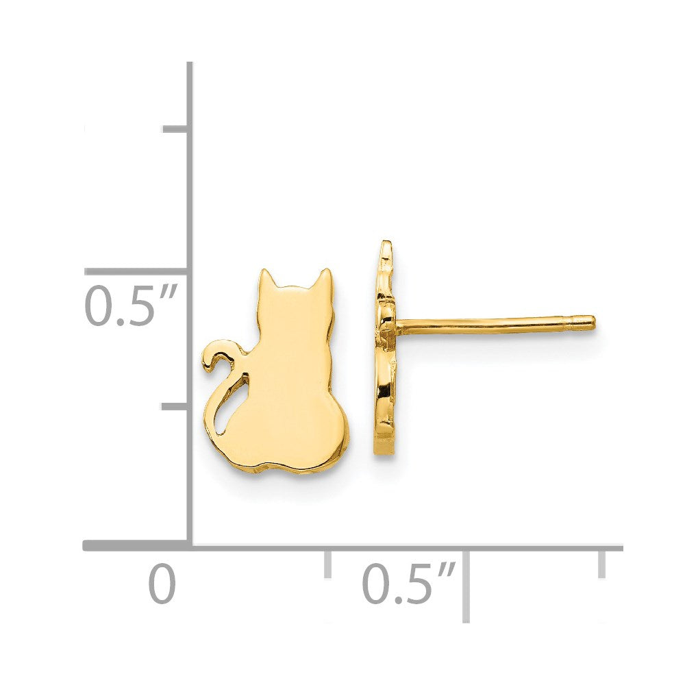Gold Cat Earrings - Model TF536 - Charlie & Co. Jewelry