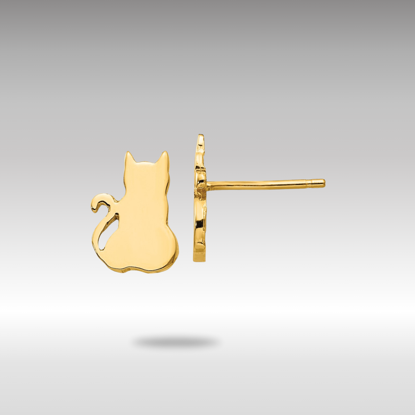 Gold Cat Earrings - Model TF536 - Charlie & Co. Jewelry