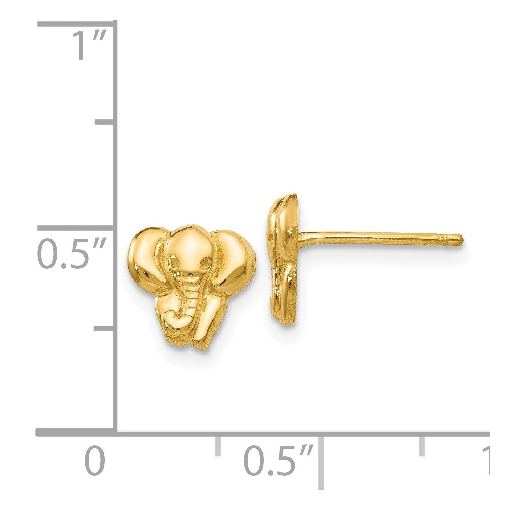 Gold Elephant Earrings - Model TF540 - Charlie & Co. Jewelry