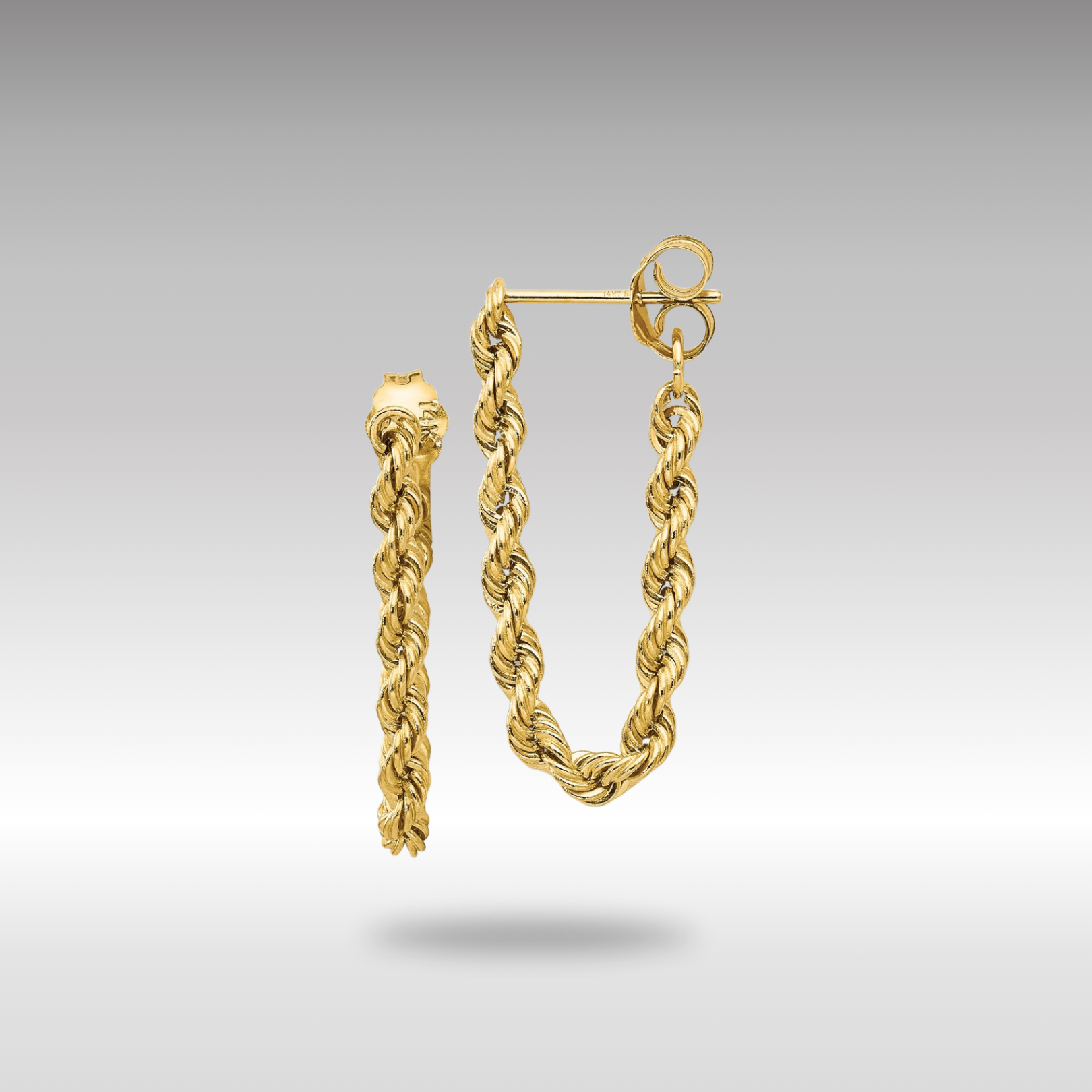 14K cheapest Hollow Rope Yelloe Hold Earrings TH553