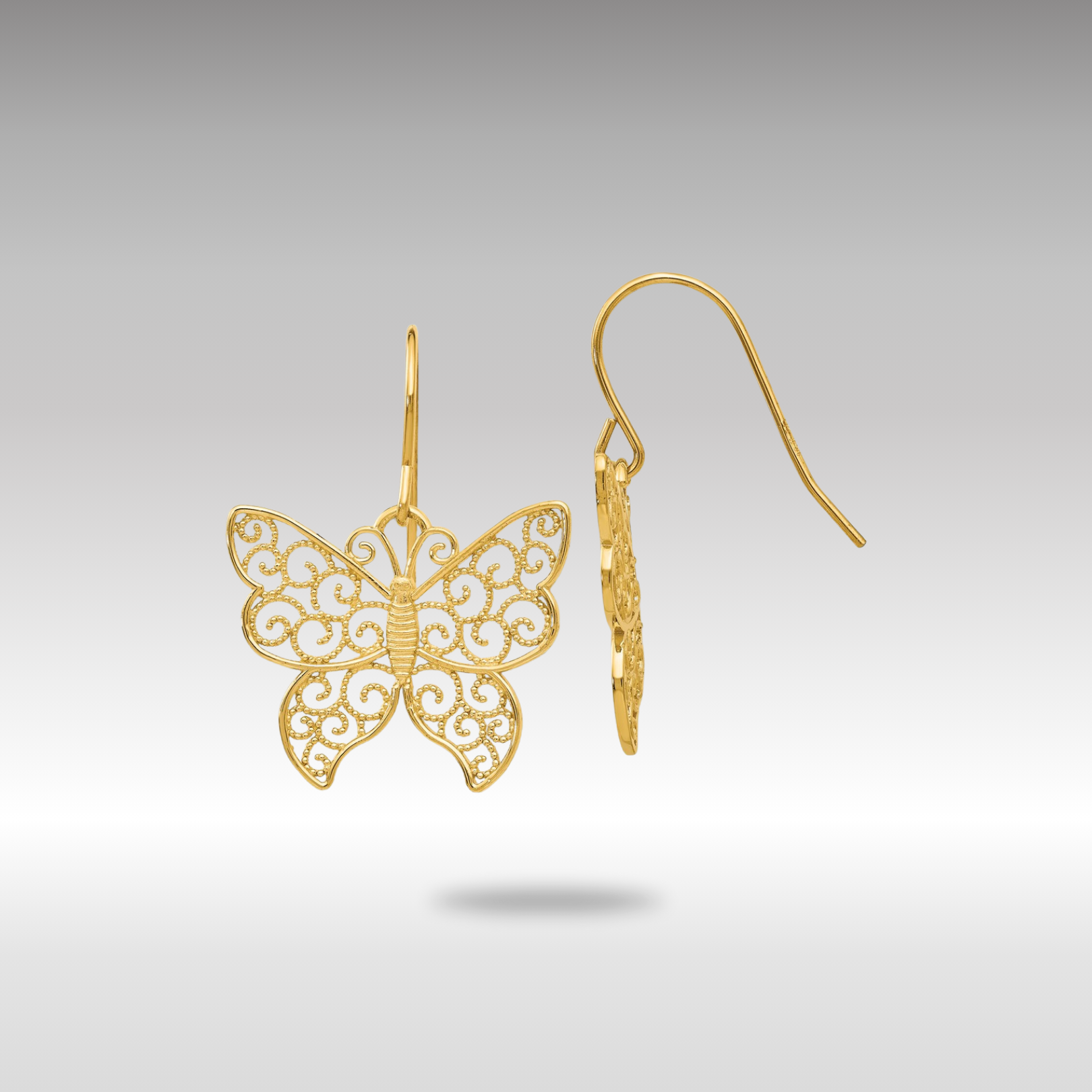 Gold Butterfly Earrings - Model TH621 - Charlie & Co. Jewelry