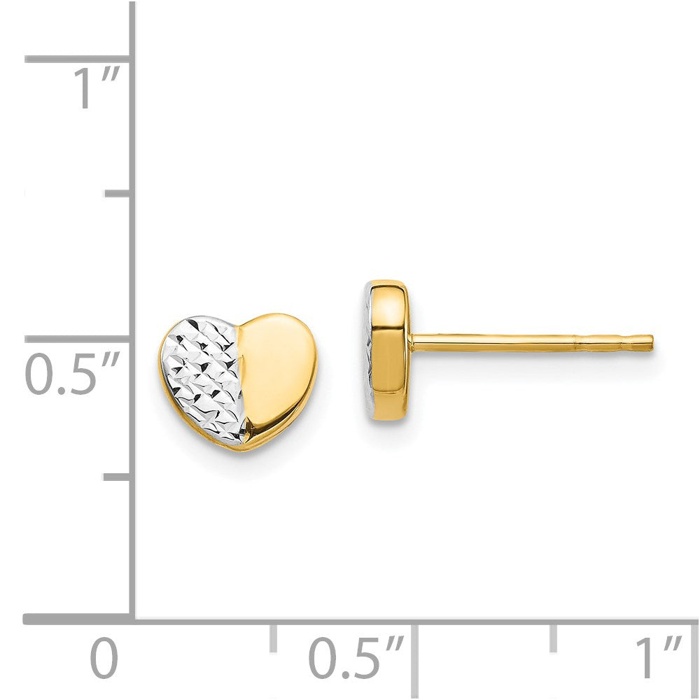 Gold Diamond-Cut Heart Post Earrings - Model TH991 - Charlie & Co. Jewelry