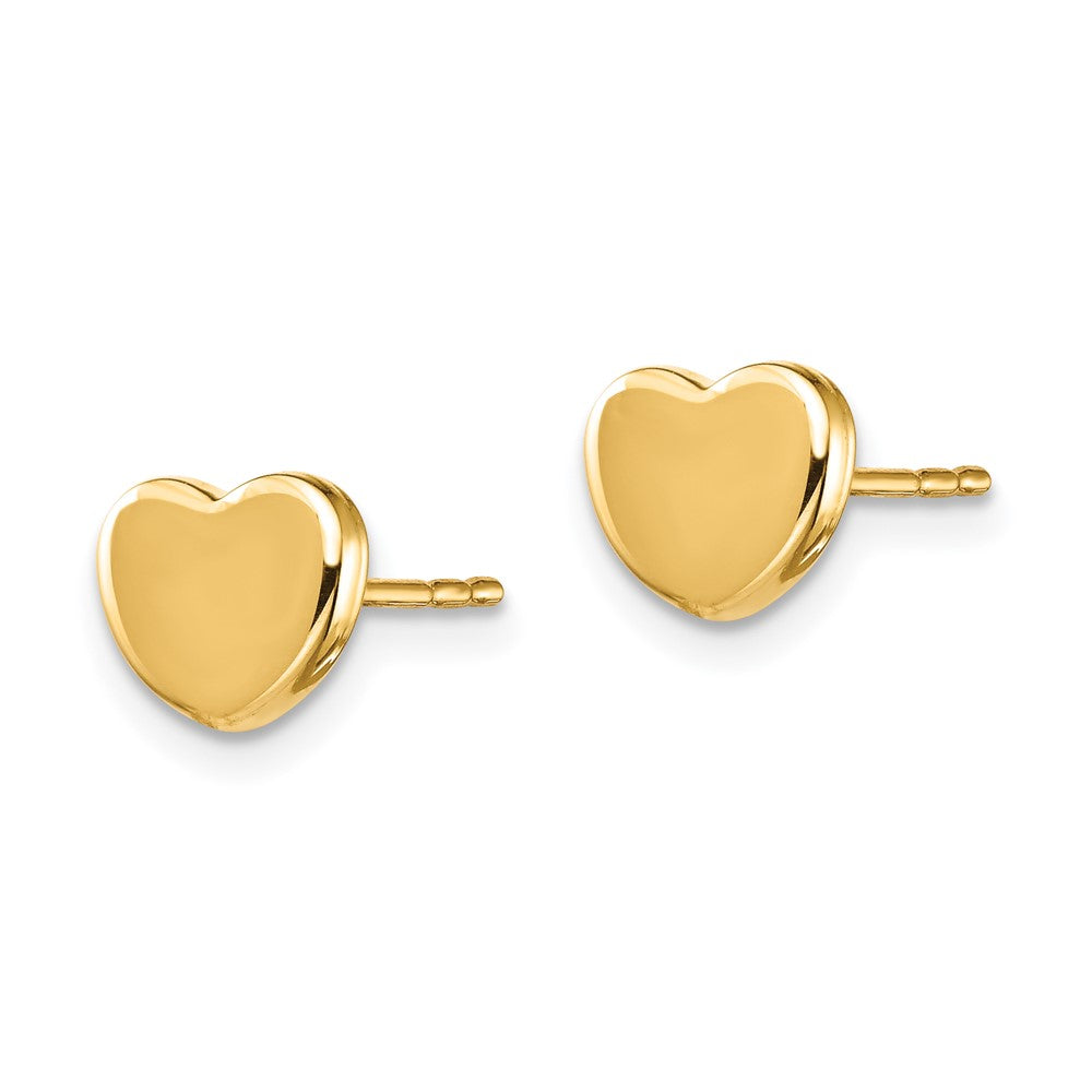 Gold Polished Heart Post Earrings - Model TH993 - Charlie & Co. Jewelry