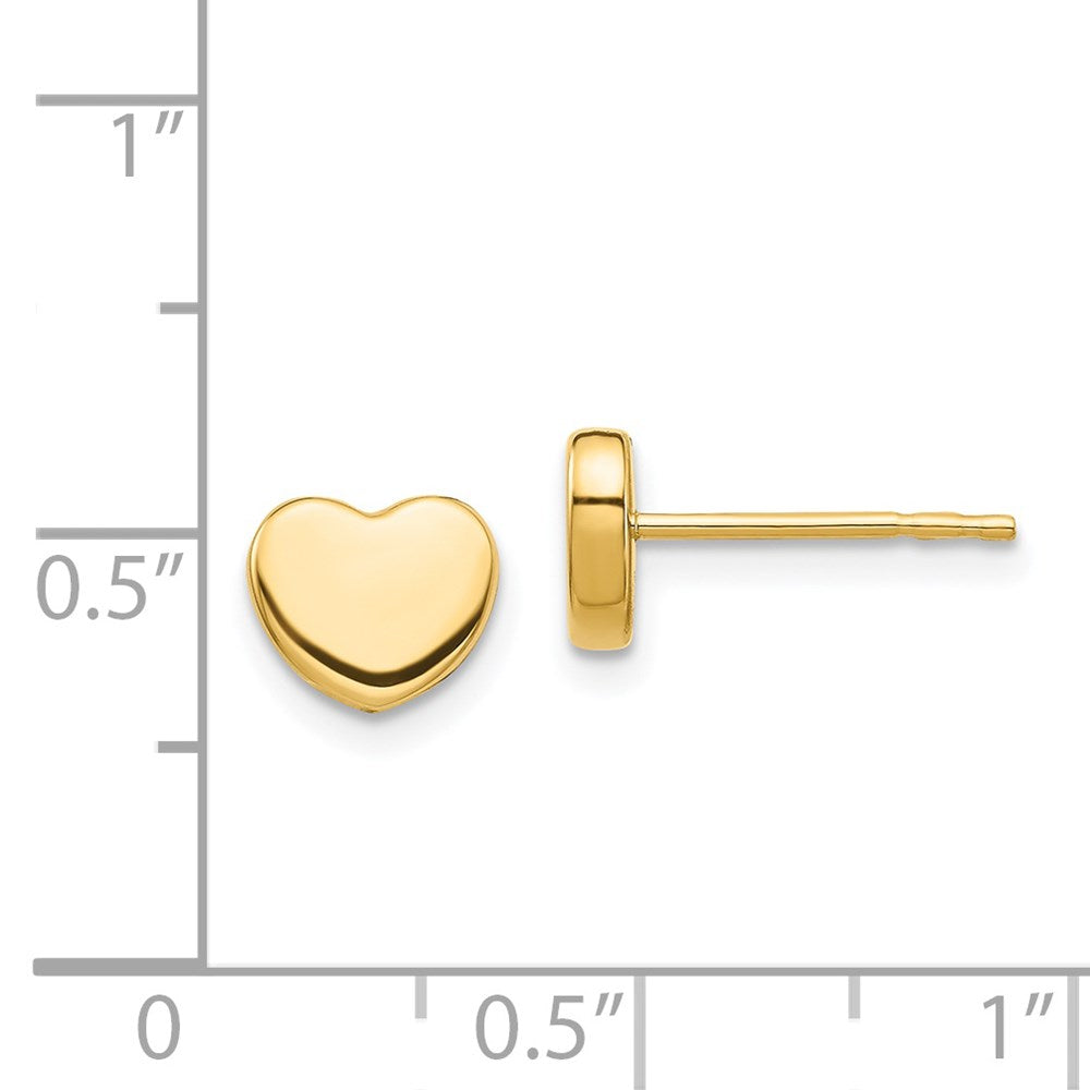 Gold Polished Heart Post Earrings - Model TH993 - Charlie & Co. Jewelry