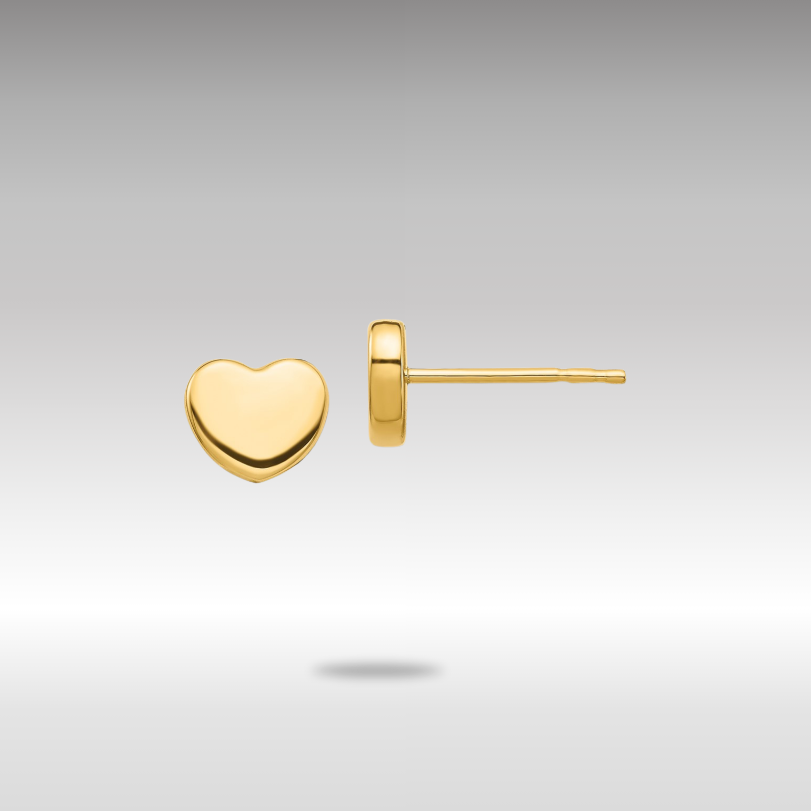 Gold Polished Heart Post Earrings - Model TH993 - Charlie & Co. Jewelry