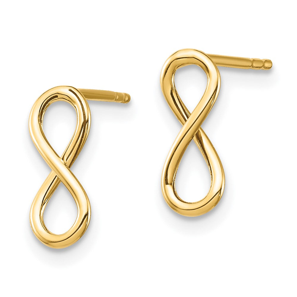 Gold Polished Infinity Post Earrings - Model TH994 - Charlie & Co. Jewelry