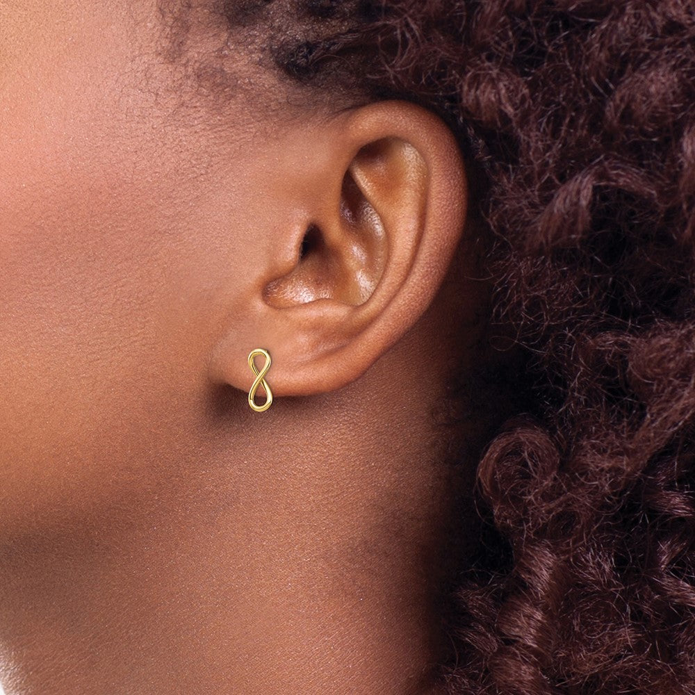 Gold Polished Infinity Post Earrings - Model TH994 - Charlie & Co. Jewelry