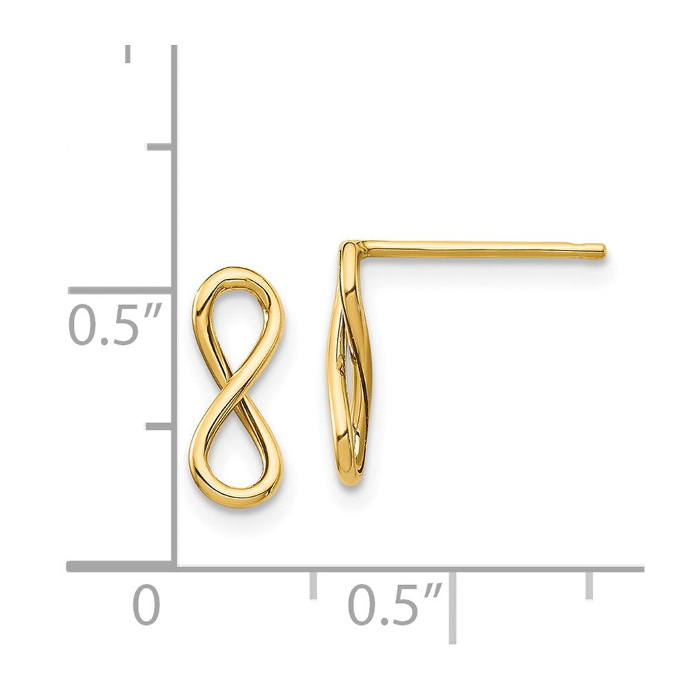 Gold Polished Infinity Post Earrings - Model TH994 - Charlie & Co. Jewelry