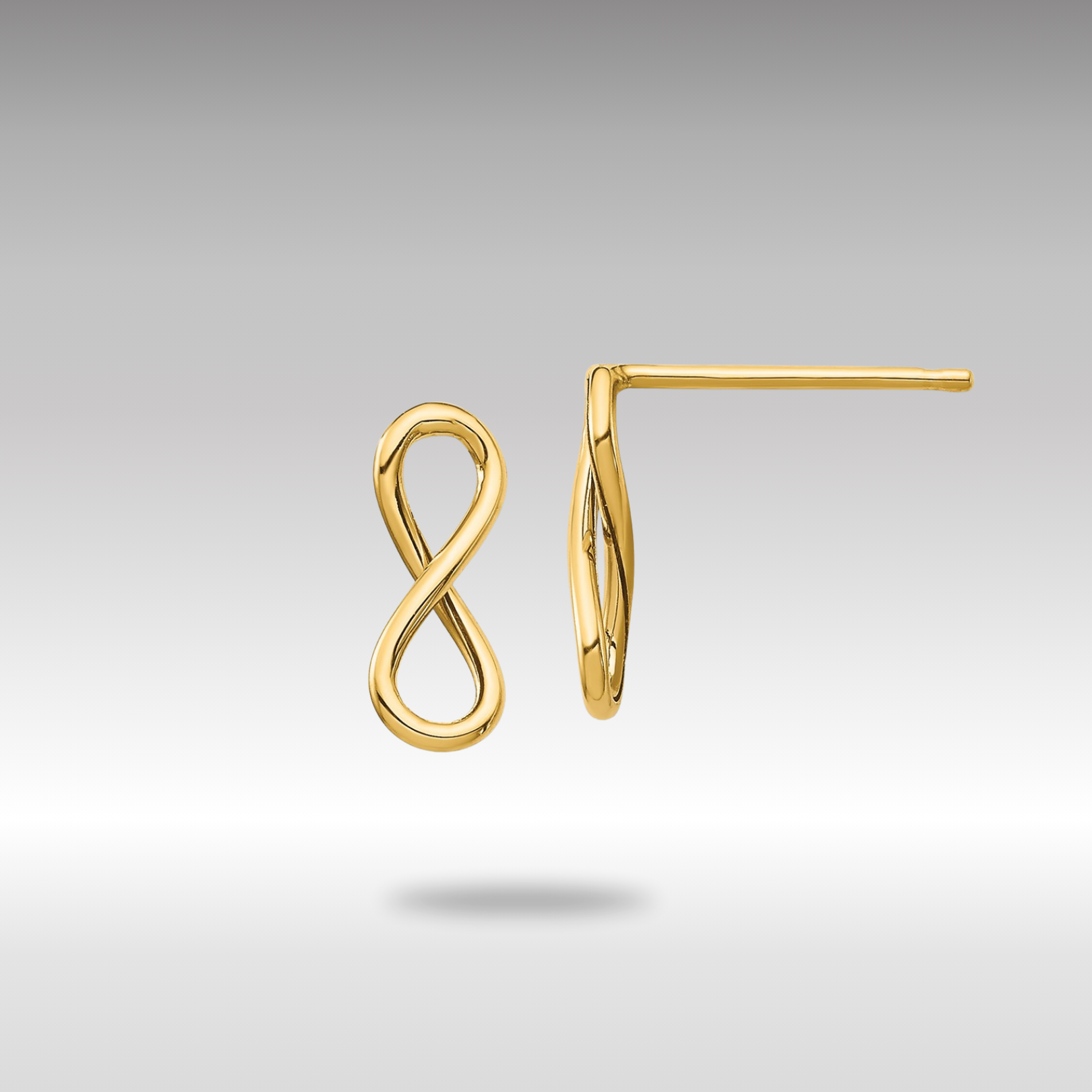 Gold Polished Infinity Post Earrings - Model TH994 - Charlie & Co. Jewelry