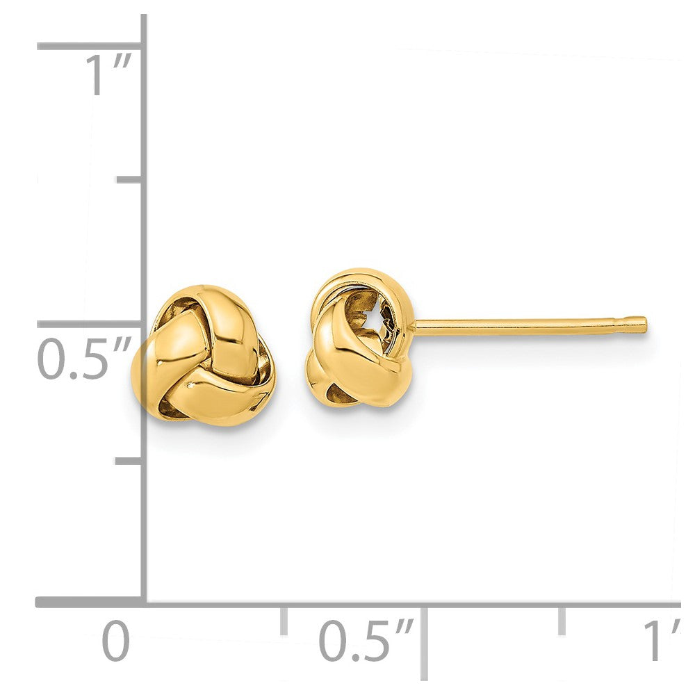 Gold Polished Love Knot Post Earrings - Model TL1046 - Charlie & Co. Jewelry