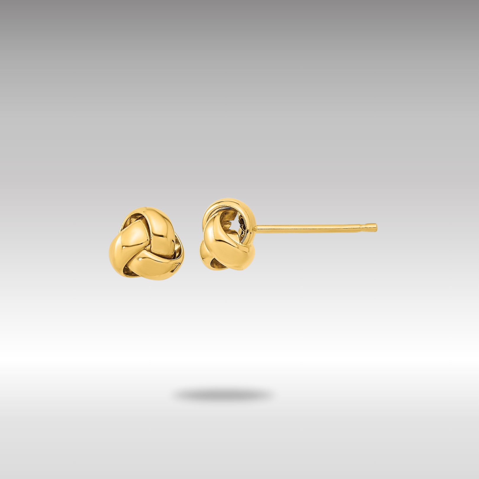 Gold Polished Love Knot Post Earrings - Model TL1046 - Charlie & Co. Jewelry