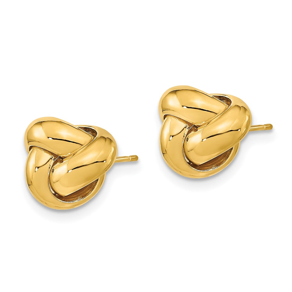 Gold Polished Love Knot Post Earrings - Model TL1048 - Charlie & Co. Jewelry