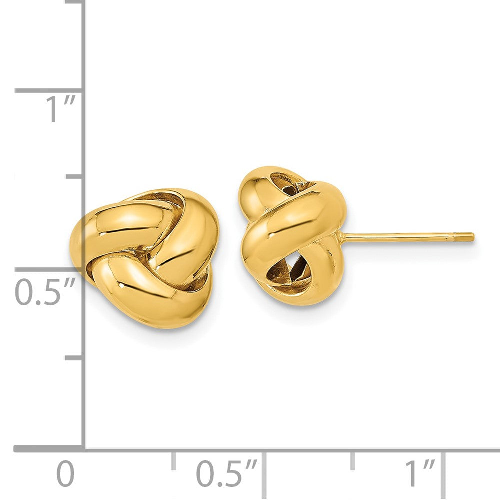 Gold Polished Love Knot Post Earrings - Model TL1048 - Charlie & Co. Jewelry