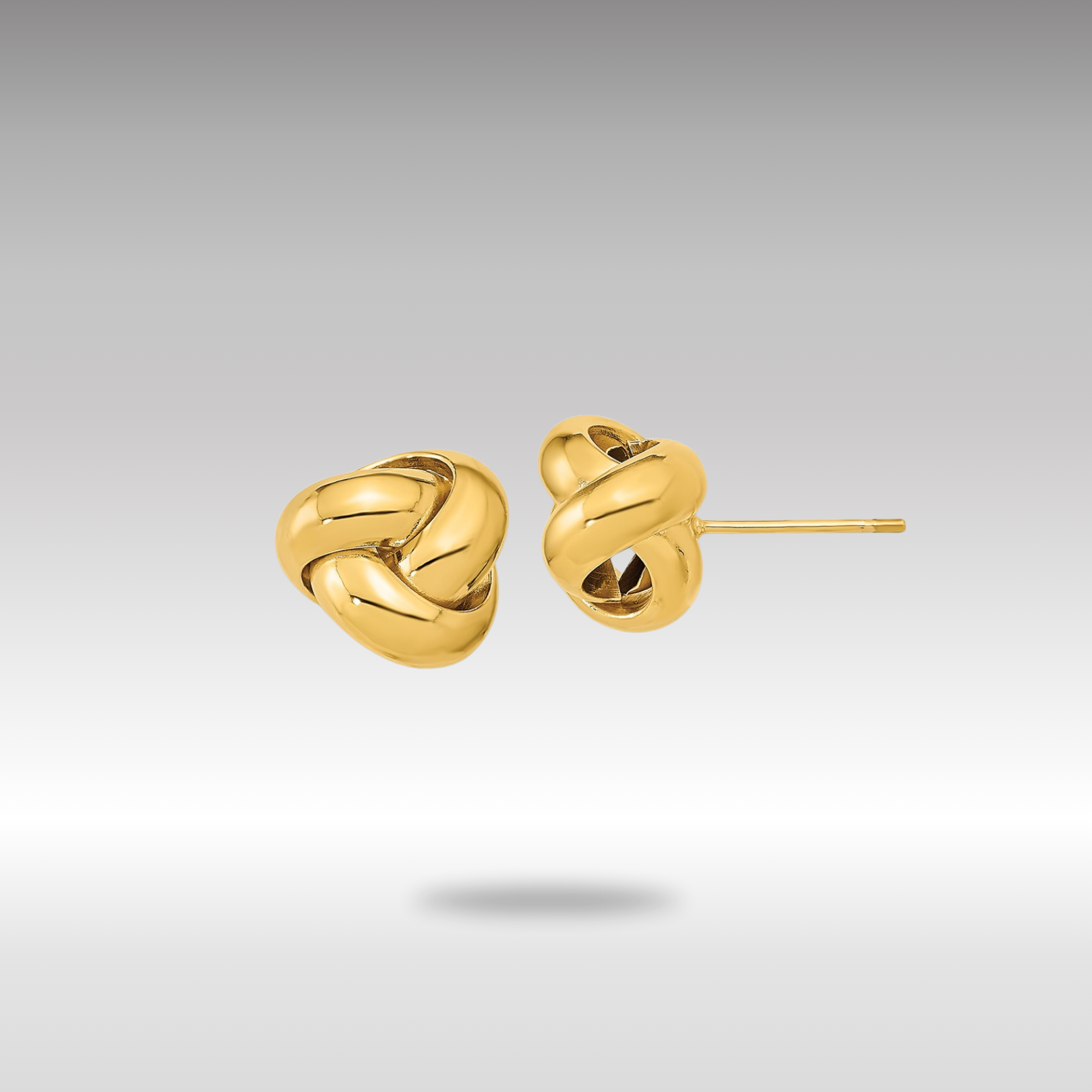 Gold Polished Love Knot Post Earrings - Model TL1048 - Charlie & Co. Jewelry
