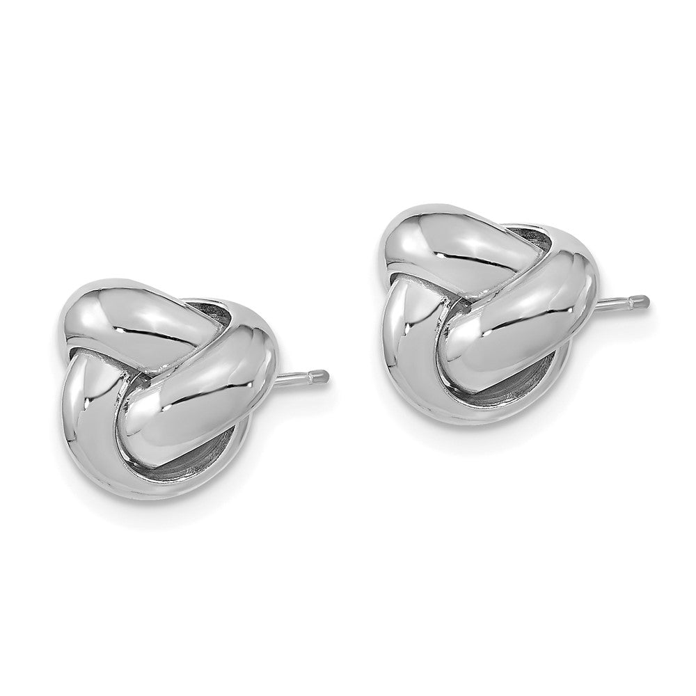 White Gold Polished Love Knot Post Earrings - Model TL1048W - Charlie & Co. Jewelry