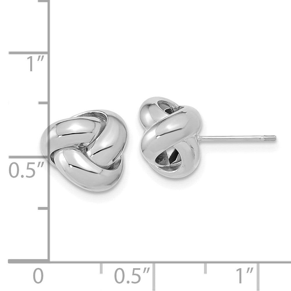 White Gold Polished Love Knot Post Earrings - Model TL1048W - Charlie & Co. Jewelry