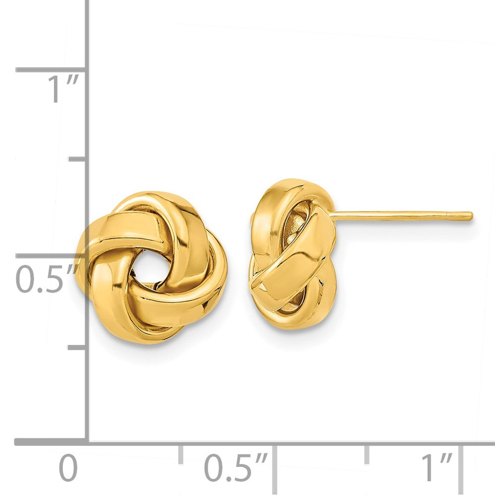 Gold Polished Love Knot Post Earrings - Model TL1057 - Charlie & Co. Jewelry