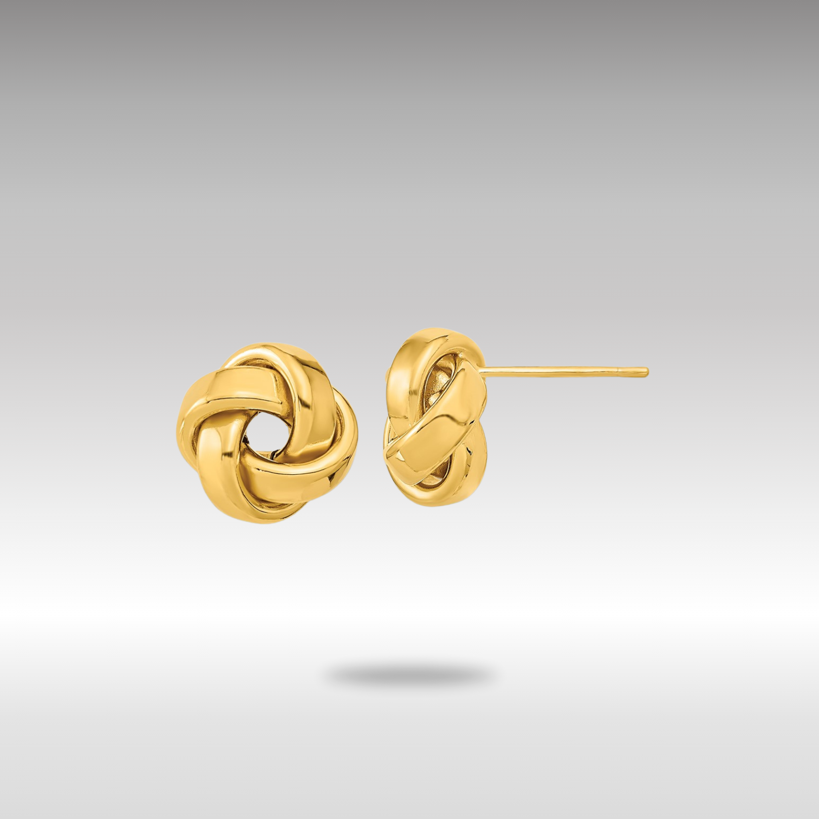 Gold Polished Love Knot Post Earrings - Model TL1057 - Charlie & Co. Jewelry