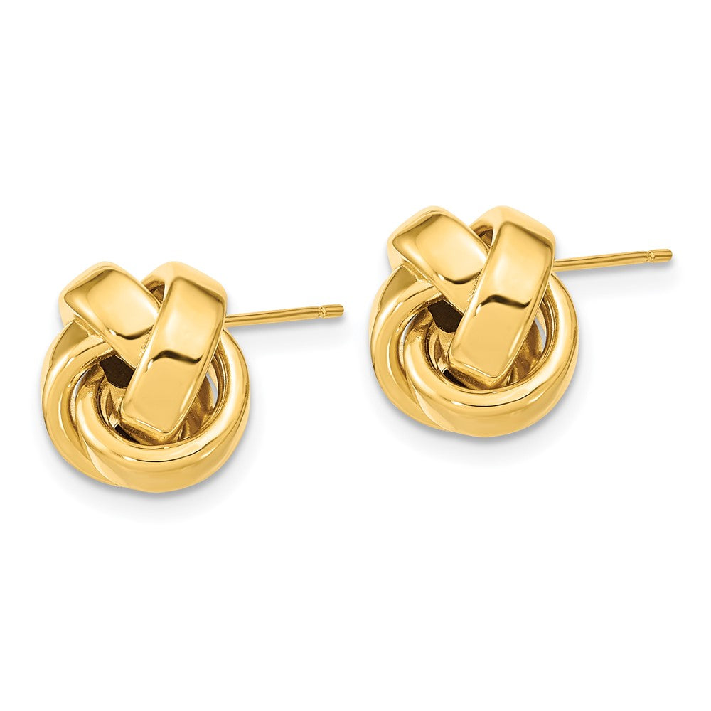 Gold Polished Love Knot Post Earrings - Model TL1075 - Charlie & Co. Jewelry