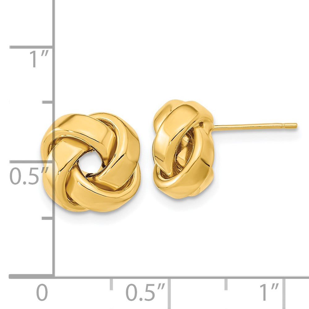 Gold Polished Love Knot Post Earrings - Model TL1075 - Charlie & Co. Jewelry