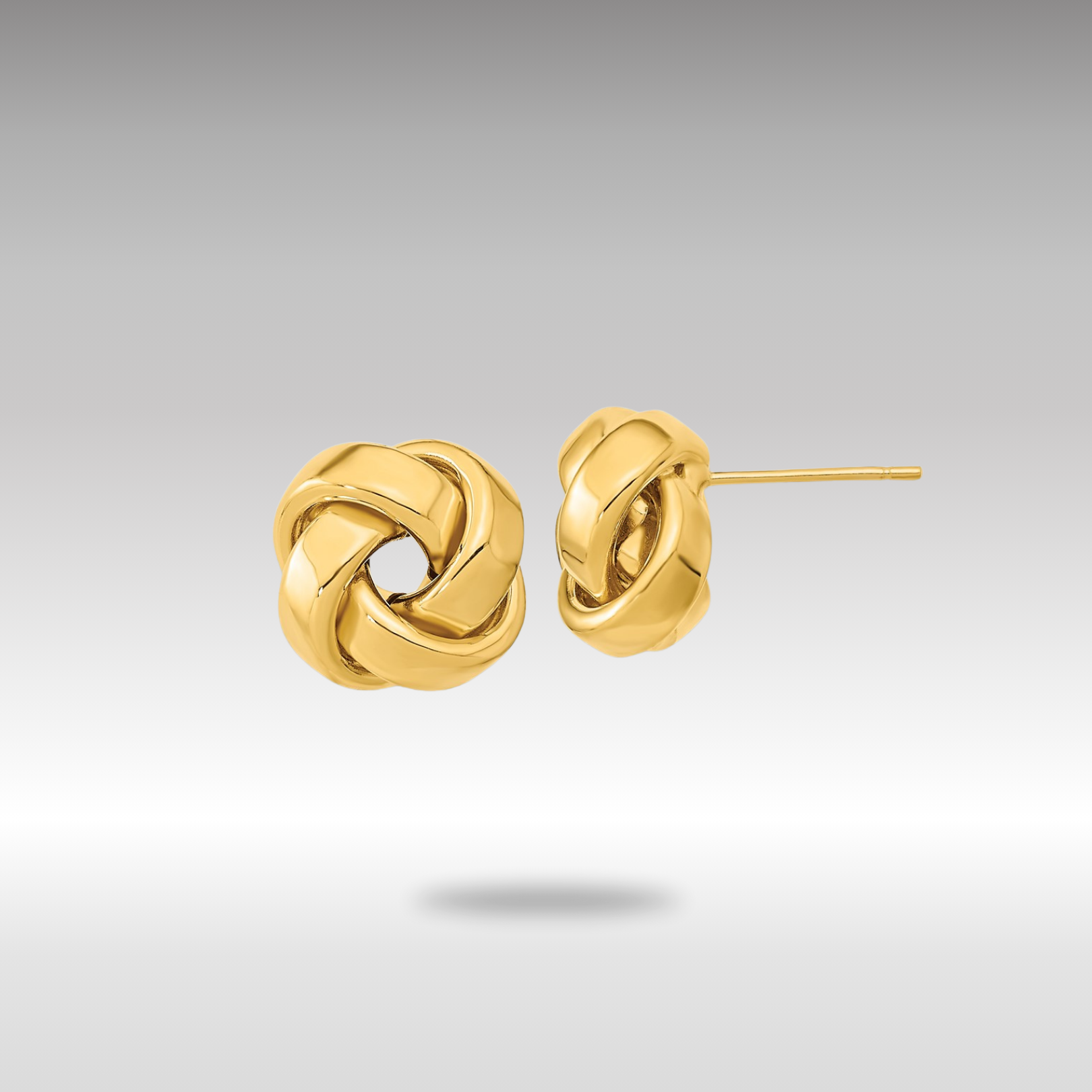 Gold Polished Love Knot Post Earrings - Model TL1075 - Charlie & Co. Jewelry