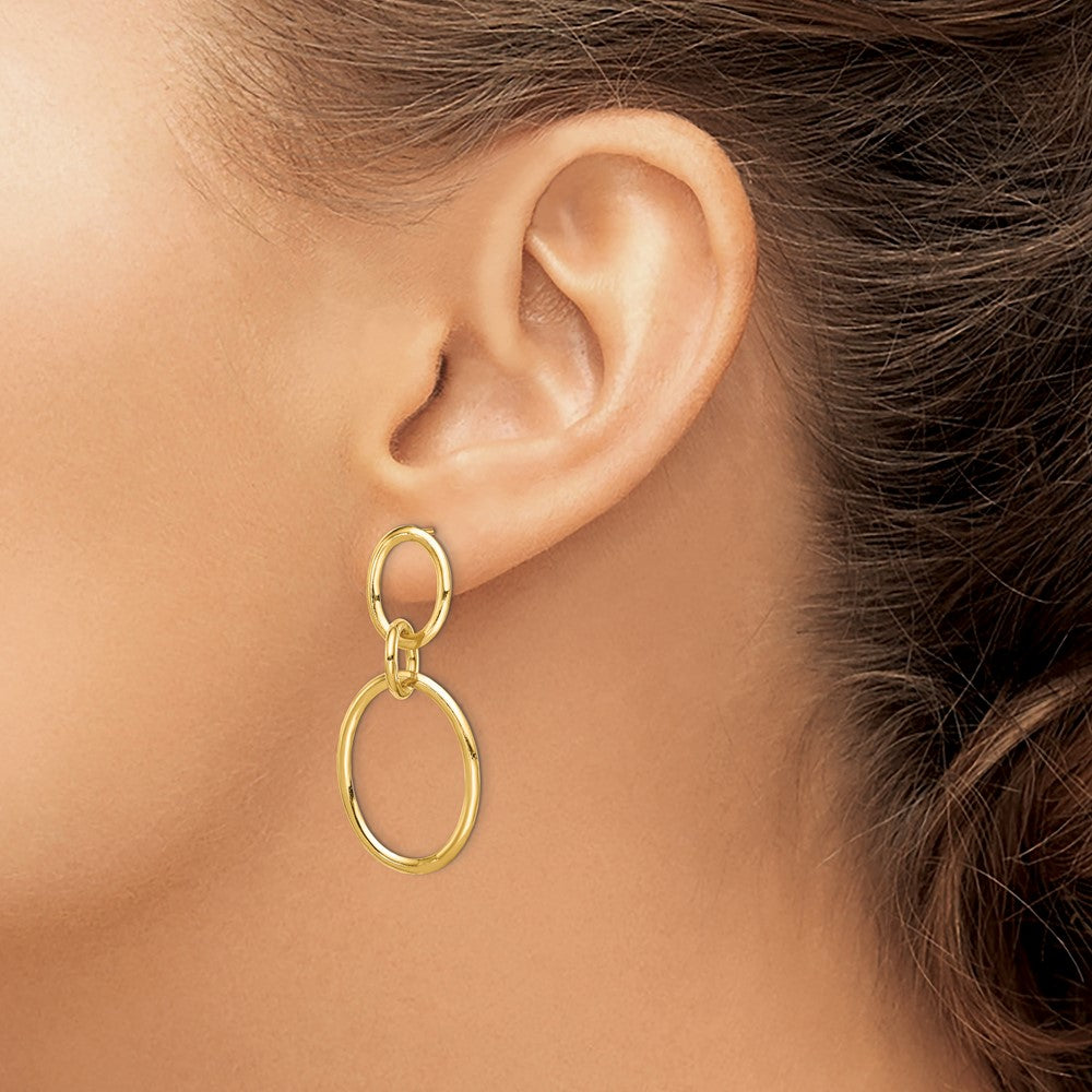 Gold Double Hoop Earrings Model-TL1163 - Charlie & Co. Jewelry