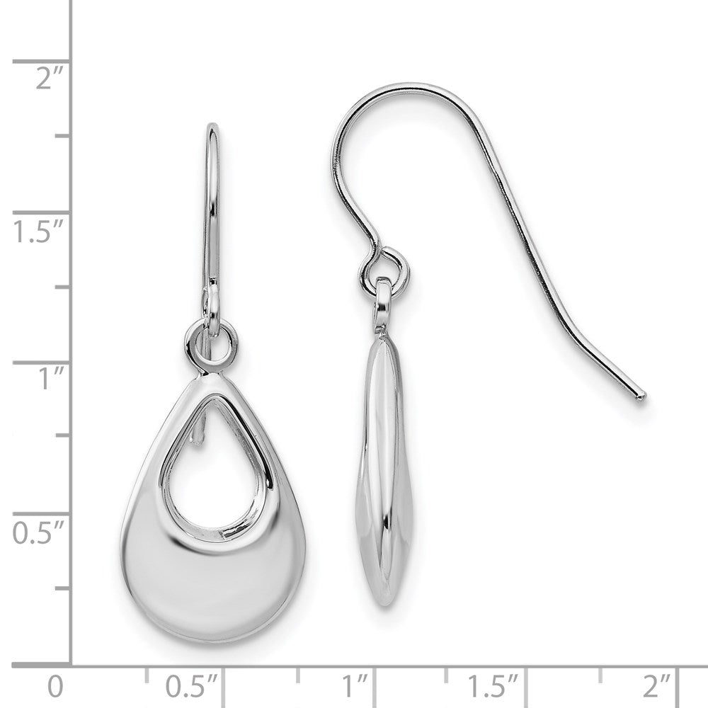 White Gold Teardrop Hollow Dangle Earrings Model-TL846 - Charlie & Co. Jewelry