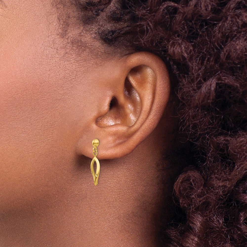 Gold Post Dangle Earrings - Model TL899 - Charlie & Co. Jewelry