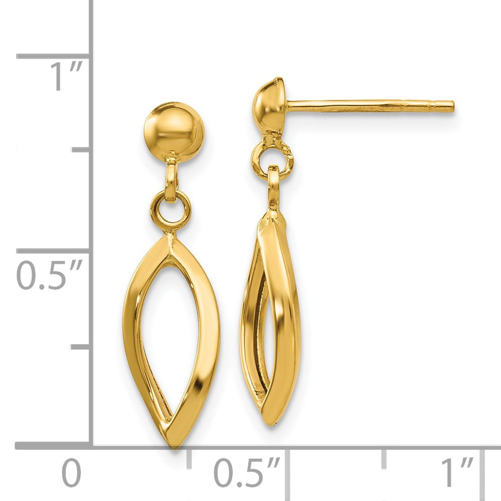 Gold Post Dangle Earrings - Model TL899 - Charlie & Co. Jewelry