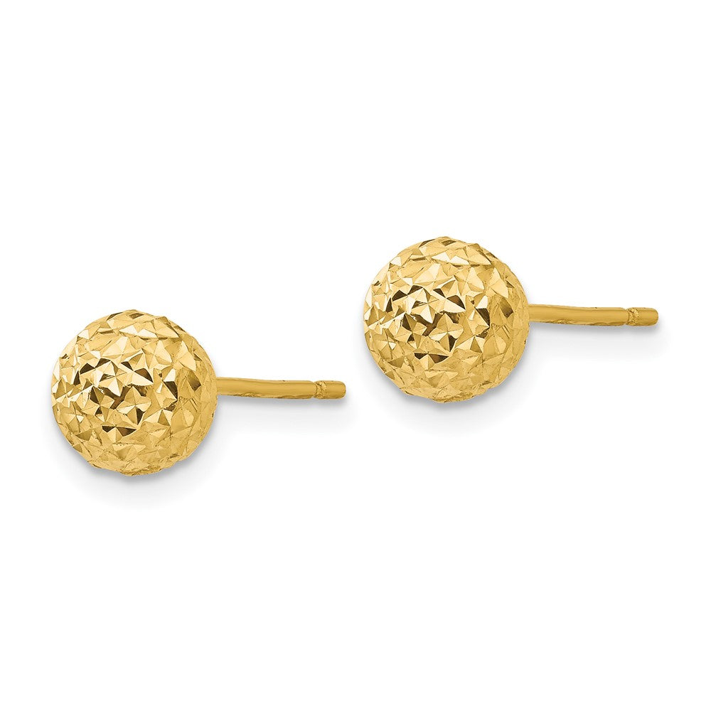 Gold Diamond Cut Ball Post Earrings - Model TL907 - Charlie & Co. Jewelry
