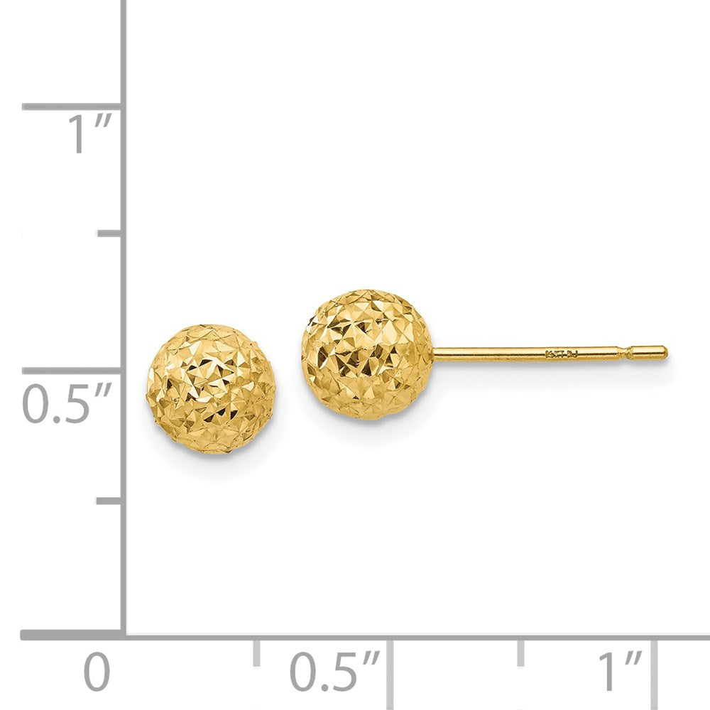Gold Diamond Cut Ball Post Earrings - Model TL907 - Charlie & Co. Jewelry