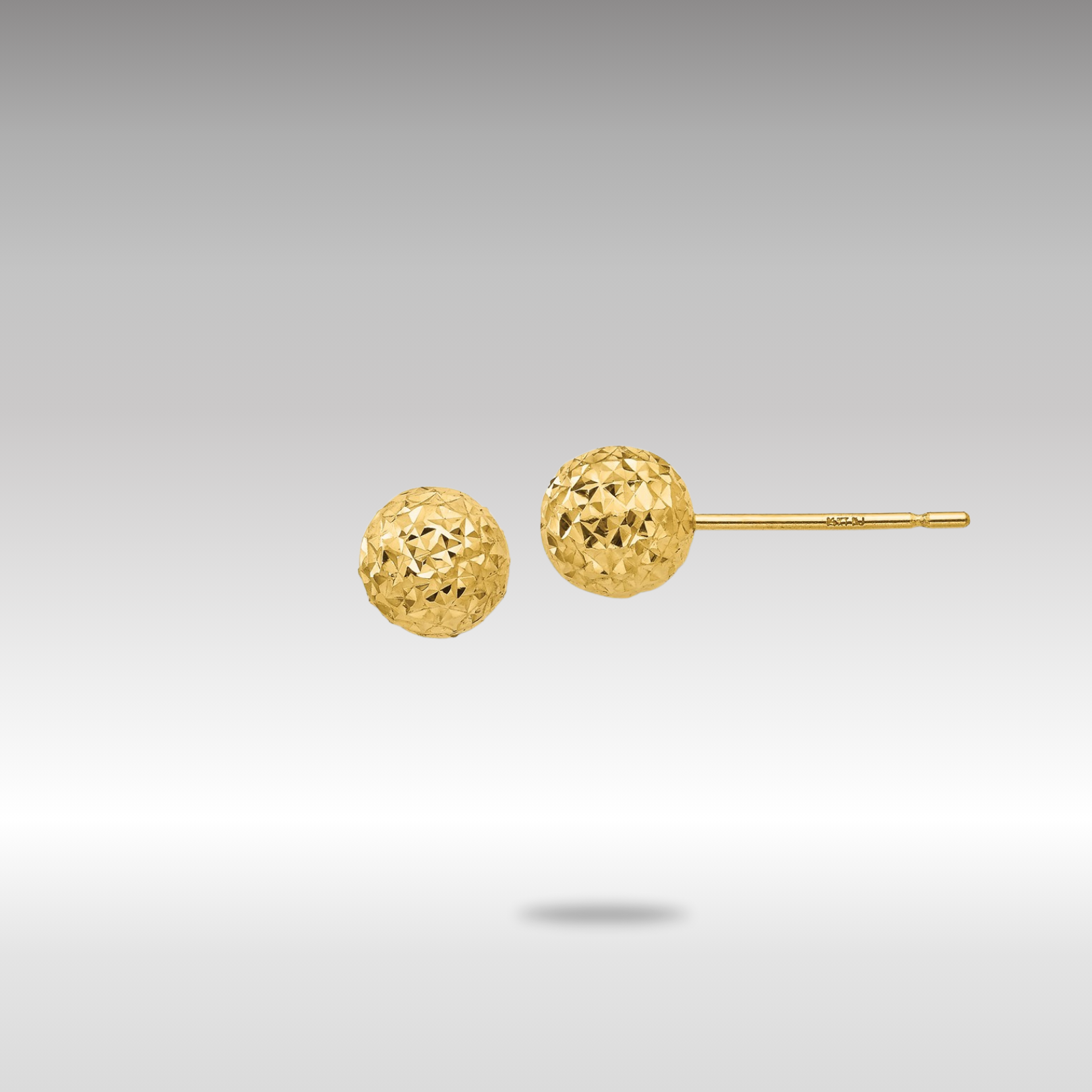 Gold Diamond Cut Ball Post Earrings - Model TL907 - Charlie & Co. Jewelry