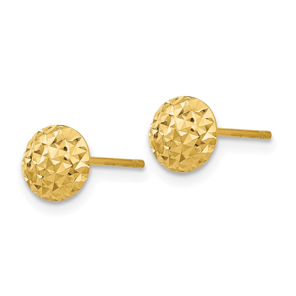 Gold 6mm Puff Circle Post Earrings - Model TL913 - Charlie & Co. Jewelry