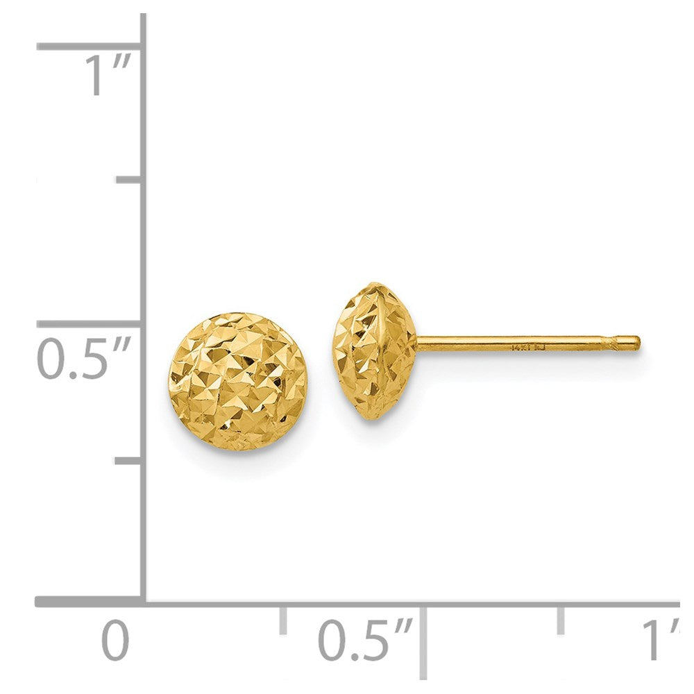 Gold 6mm Puff Circle Post Earrings - Model TL913 - Charlie & Co. Jewelry