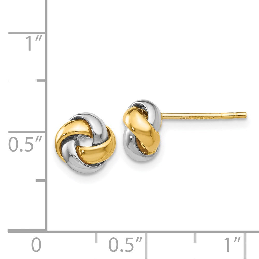 Gold Two-tone Knot Post Earrings - Model TL944 - Charlie & Co. Jewelry