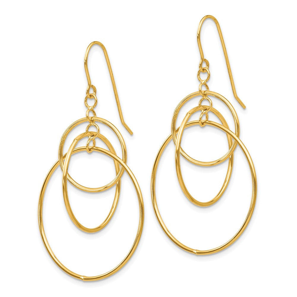 Gold Polished Circles Dangle Earrings - Model TL997 - Charlie & Co. Jewelry