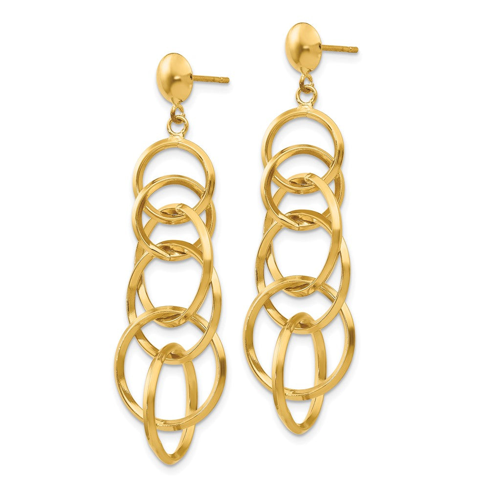 Gold Circle Drop Post Earrings - Model TM545 - Charlie & Co. Jewelry