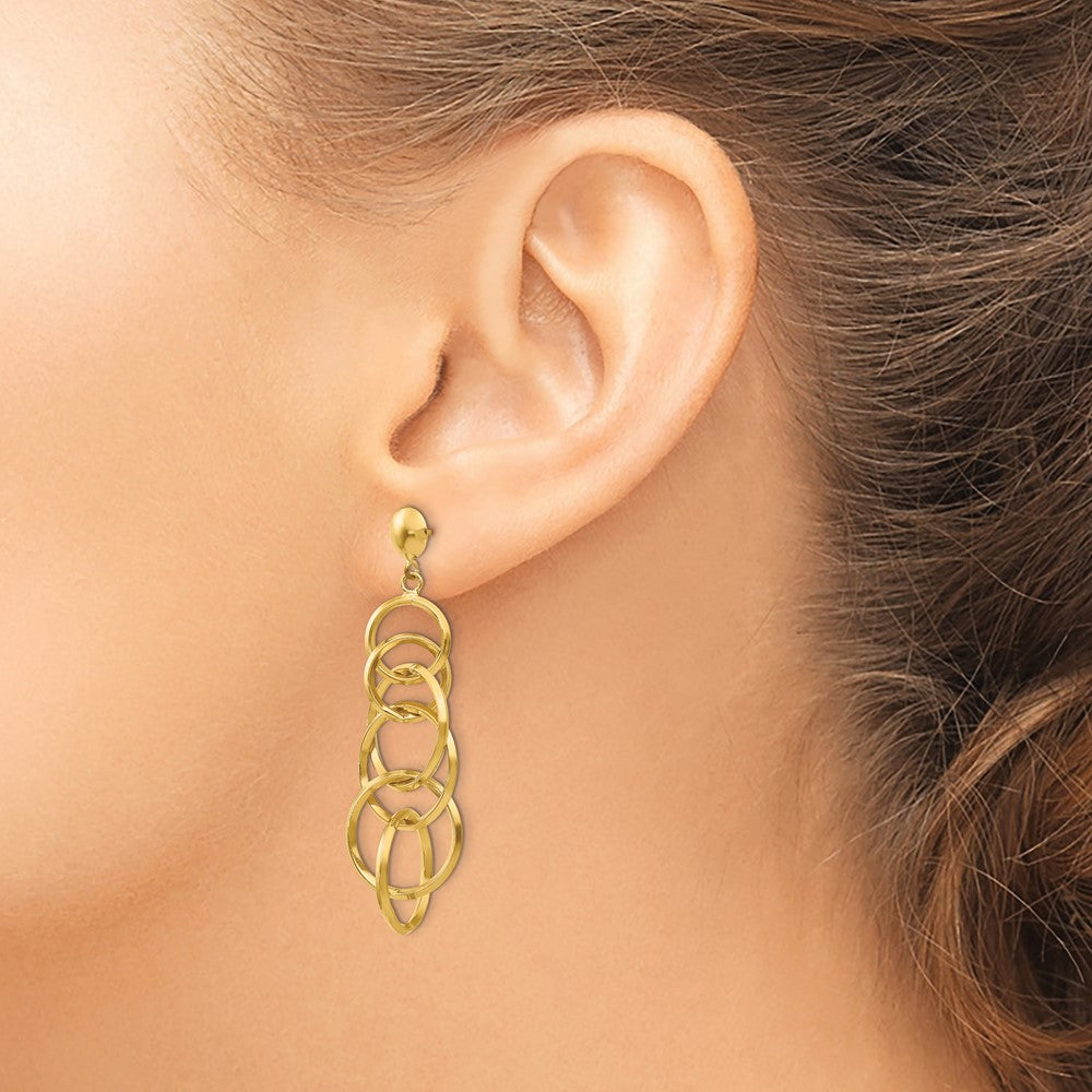 Gold Circle Drop Post Earrings - Model TM545 - Charlie & Co. Jewelry