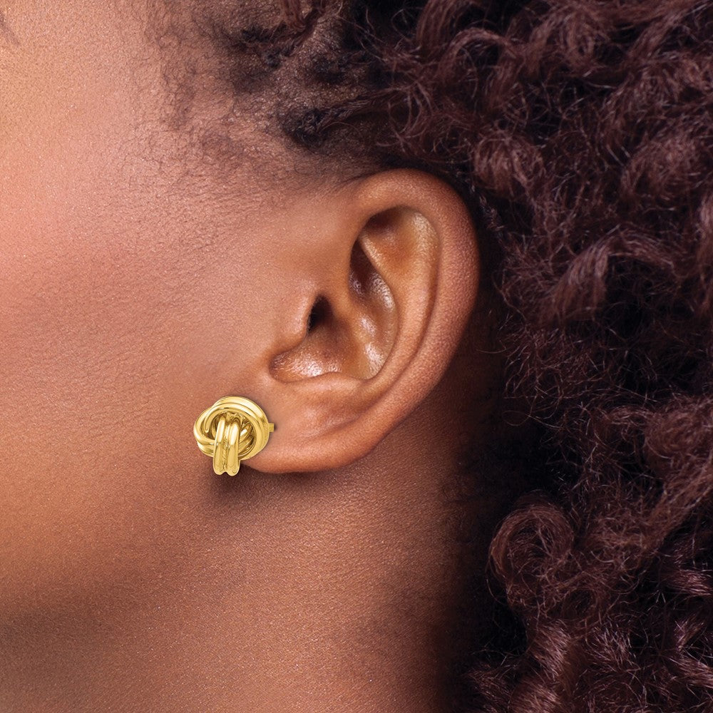 Gold Love Knot Post Earrings - Model TM705 - Charlie & Co. Jewelry