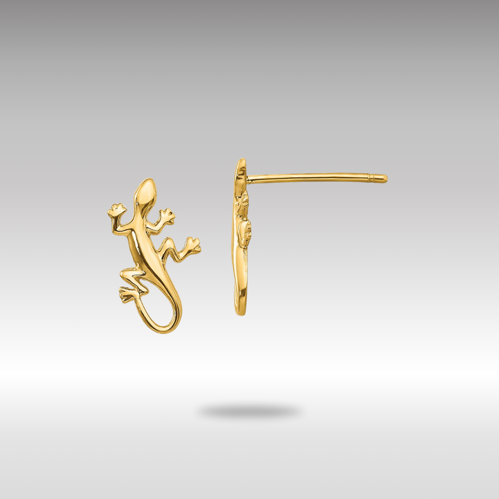 Gold Polished Gecko Post Earrings - Model TM738 - Charlie & Co. Jewelry