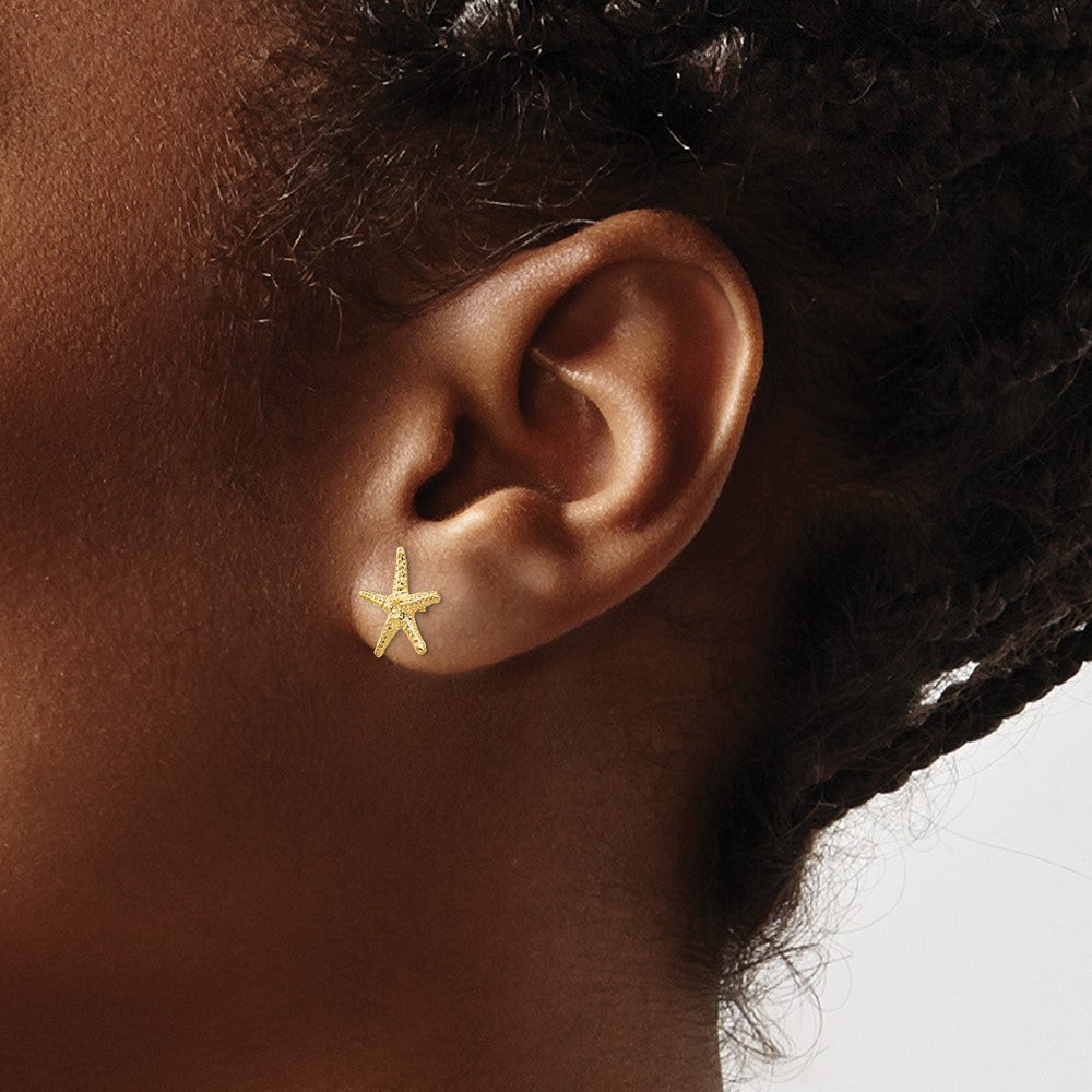 Gold Starfish Post Earrings - Model TM766 - Charlie & Co. Jewelry