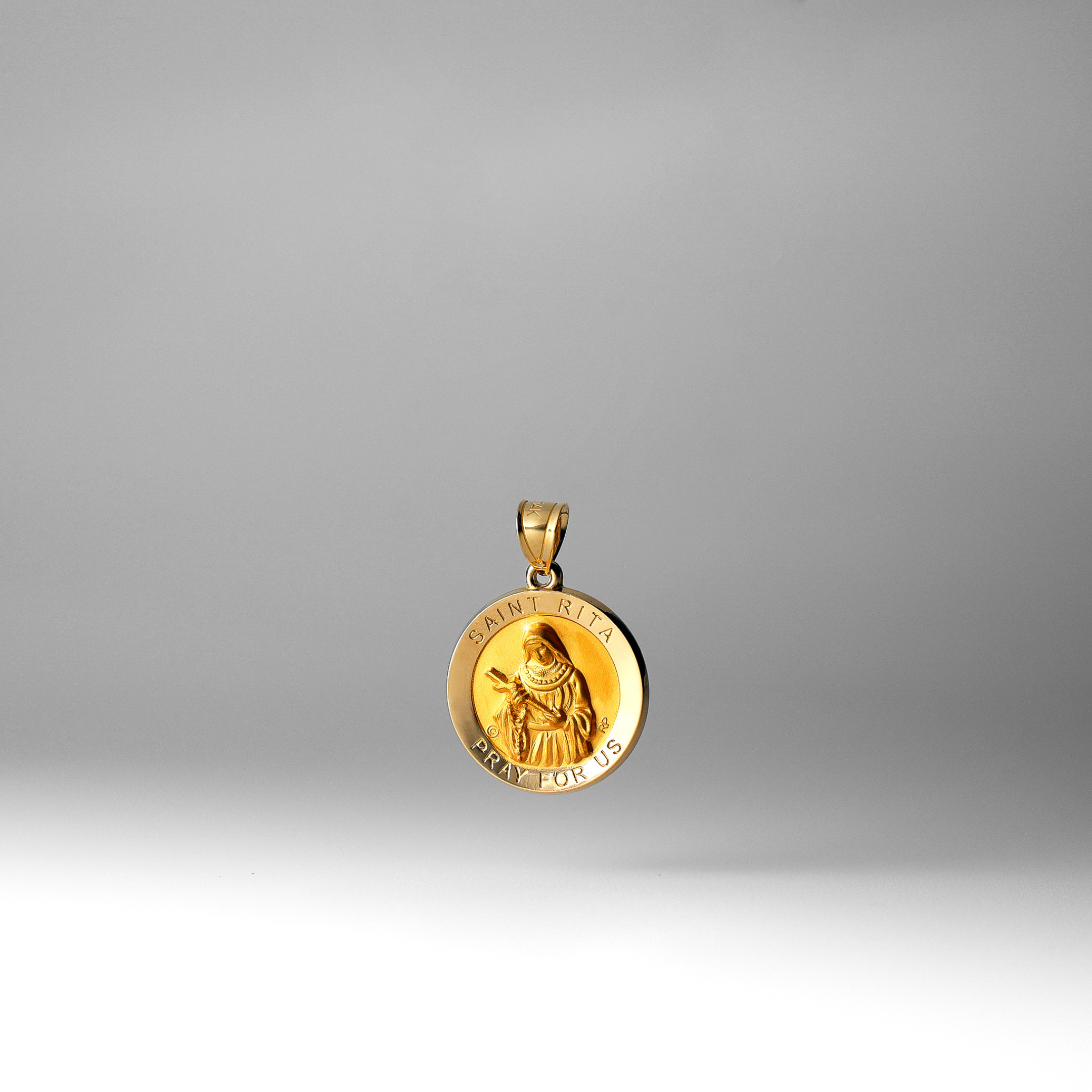 Gold St. Rita of Cascia Pendant - Model XR1694 - Charlie & Co. Jewelry