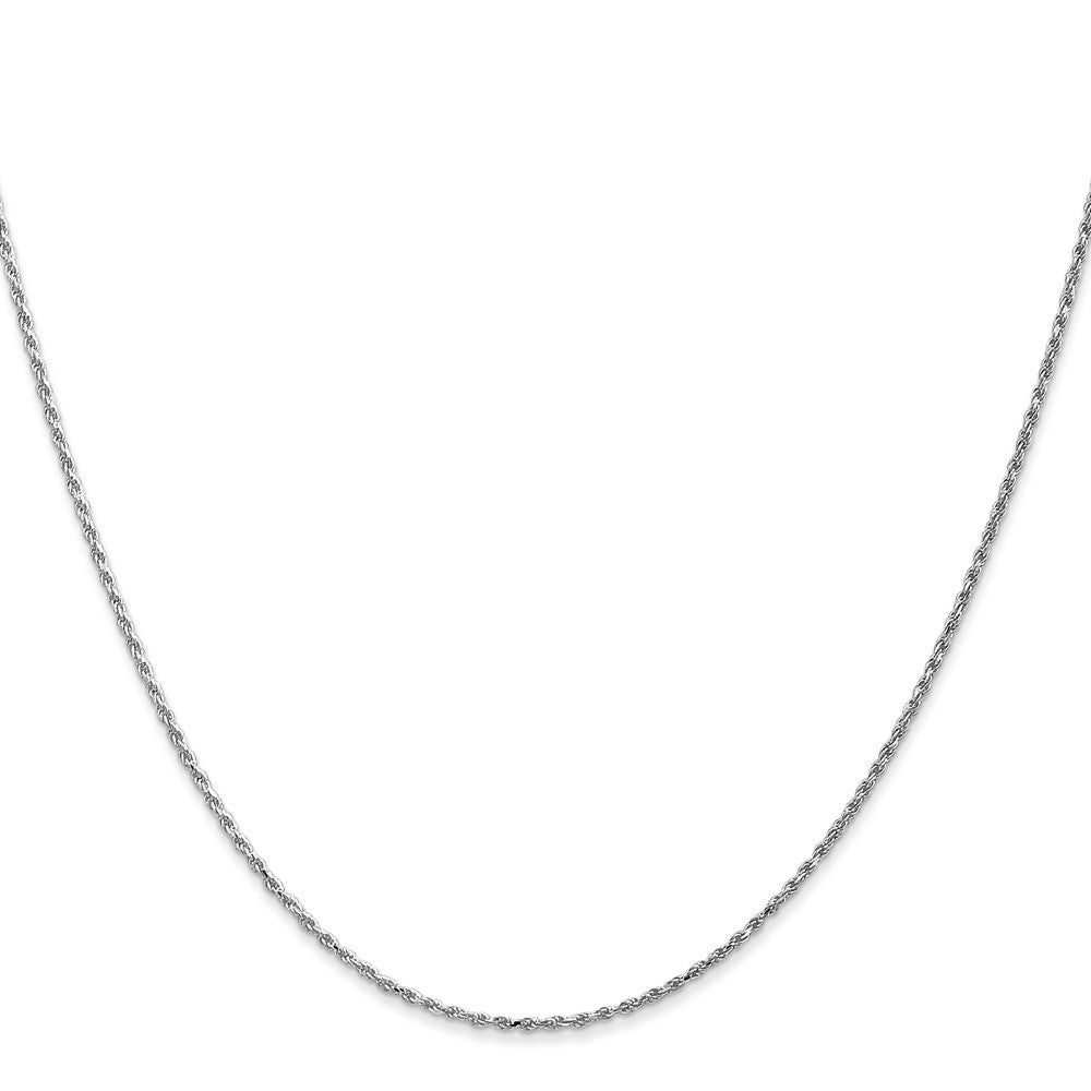 Charlie & Co Jewelry | 14k White Gold 6 Inch 1.15mm Diamond-cut Machine Made Rope With Lobster Clasp Chain Chain - Model W010